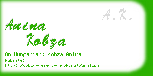 anina kobza business card